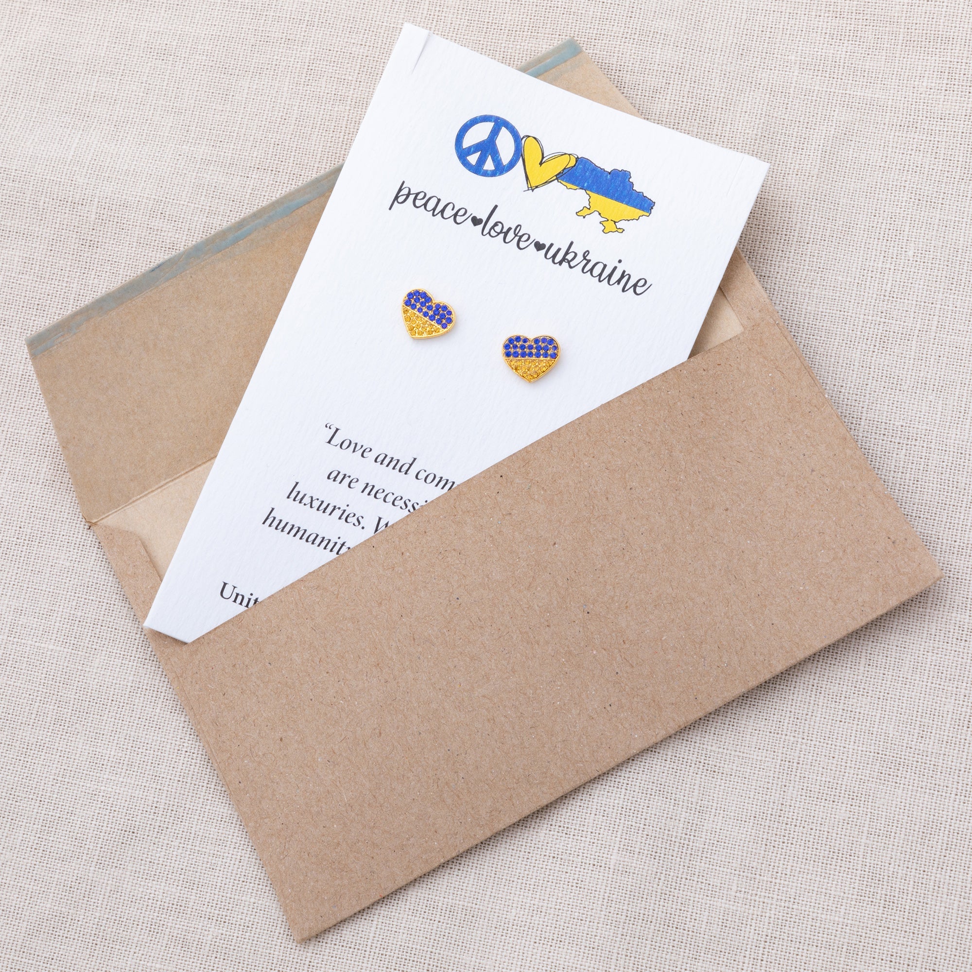 Our Hearts Are With Ukraine Gold Plated Earrings - Aaria Tees Aaria Tees