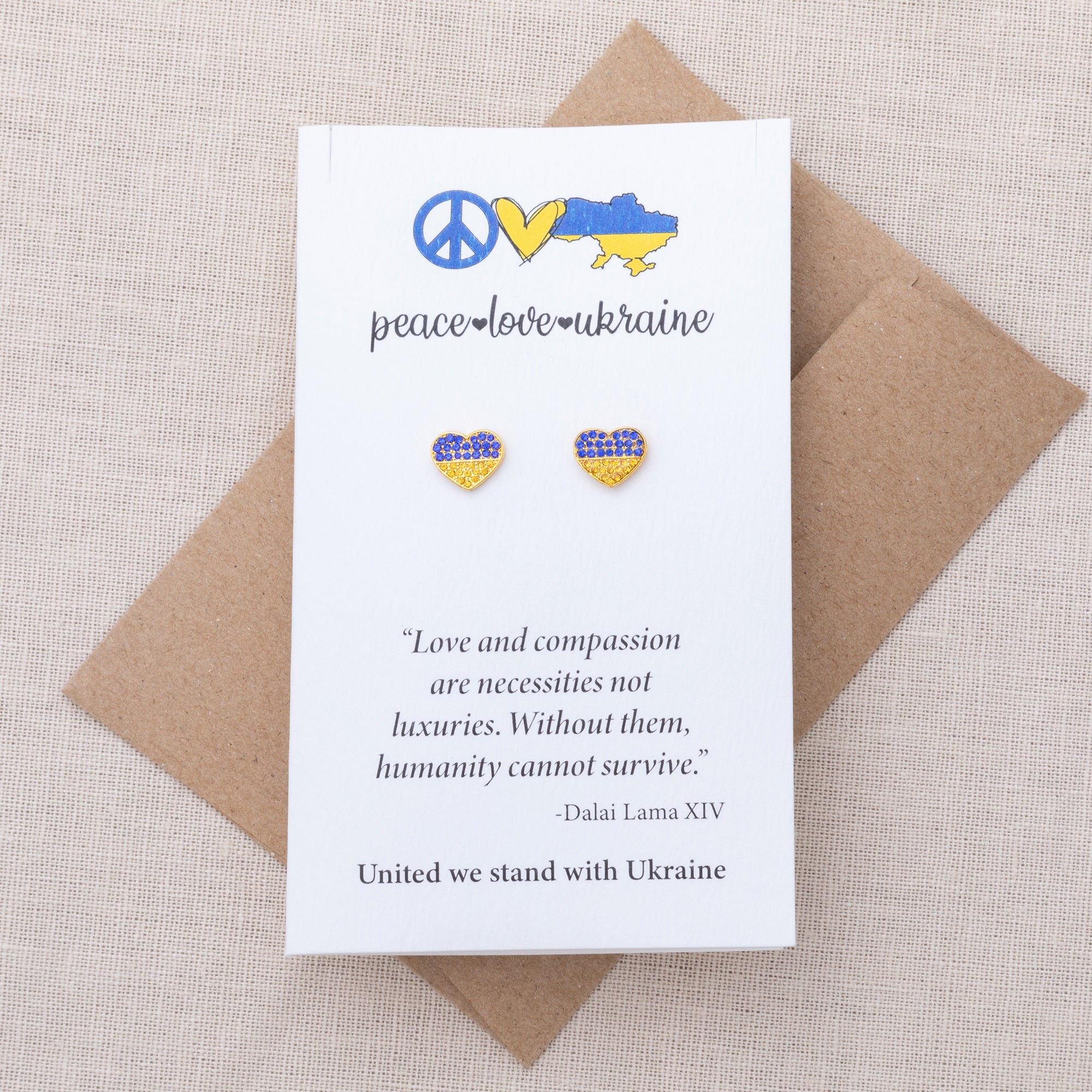 Our Hearts Are With Ukraine Gold Plated Earrings - Aaria Tees Aaria Tees