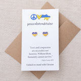 Our Hearts Are With Ukraine Gold Plated Earrings - Aaria Tees Aaria Tees