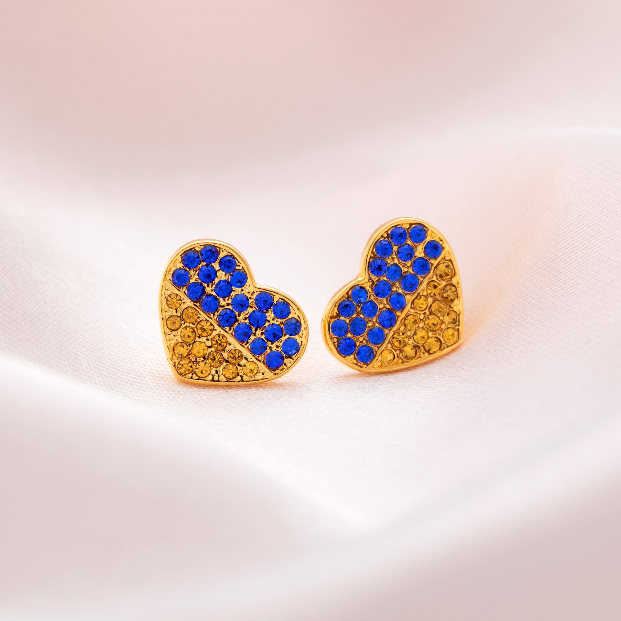 Our Hearts Are With Ukraine Gold Plated Earrings - Aaria Tees Aaria Tees