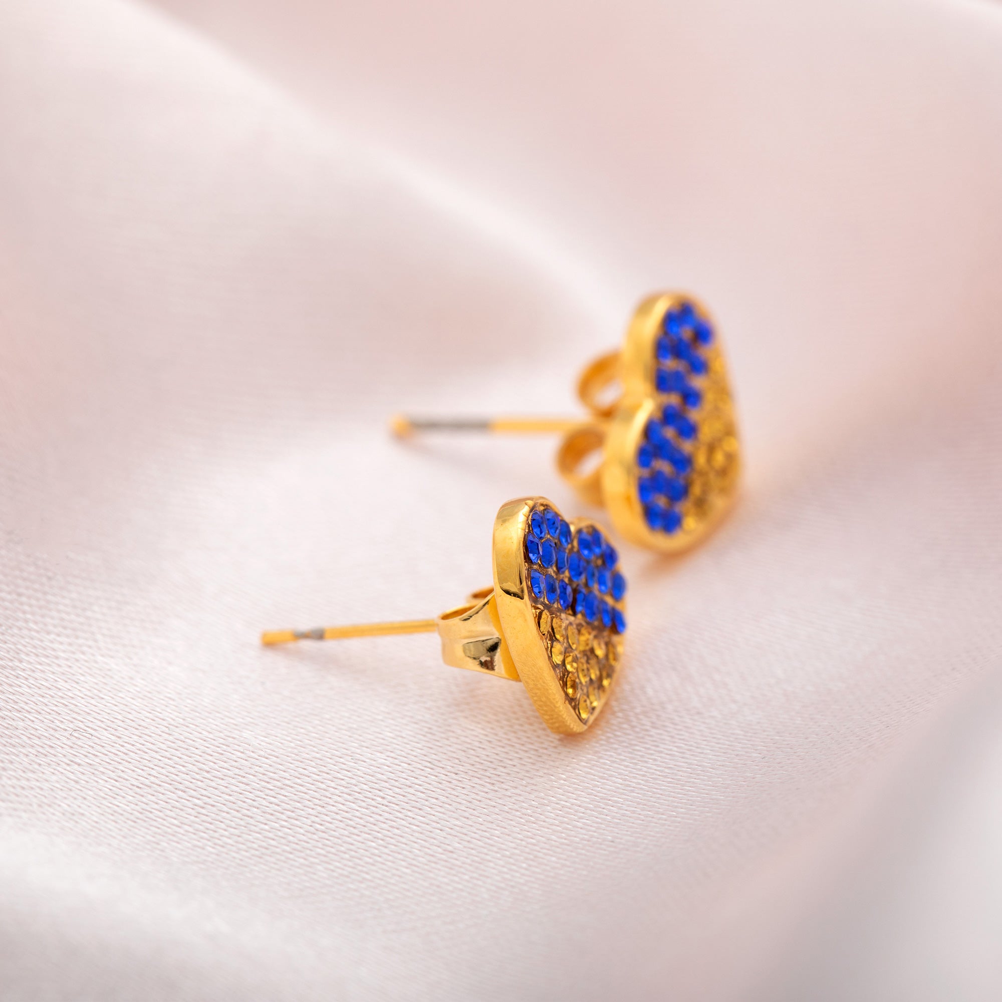Our Hearts Are With Ukraine Gold Plated Earrings - Aaria Tees Aaria Tees