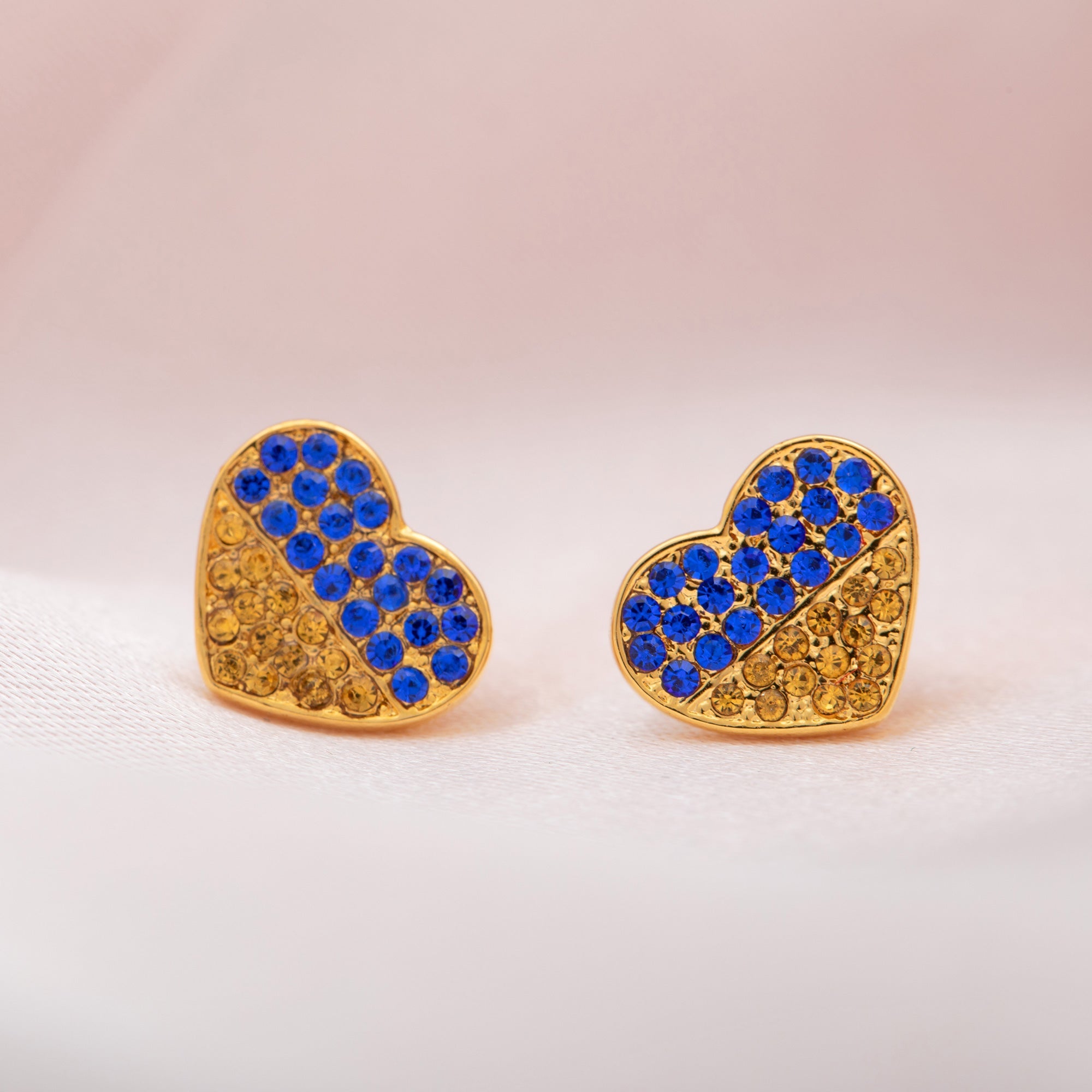 Our Hearts Are With Ukraine Gold Plated Earrings - Aaria Tees Aaria Tees