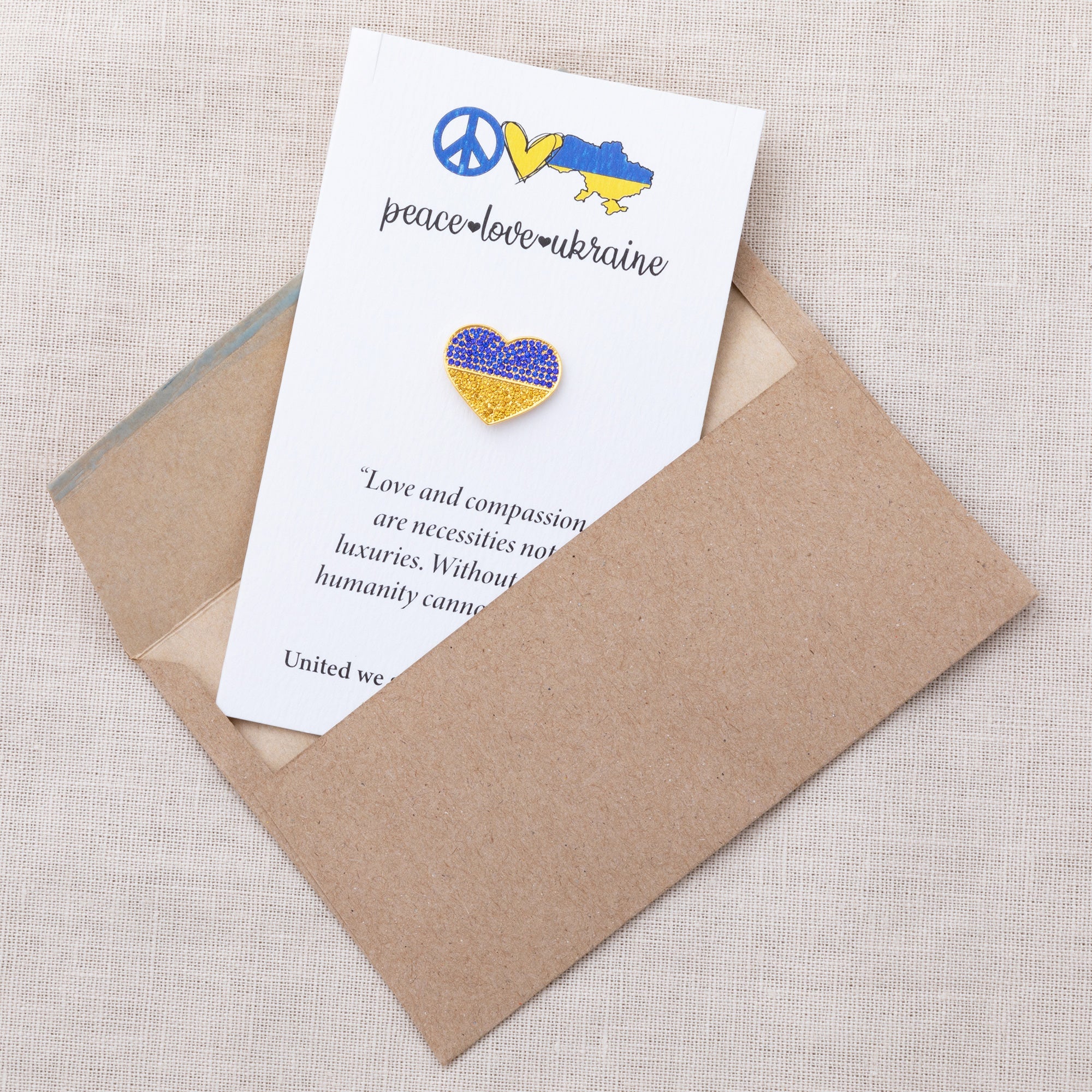 We Stand United With Ukraine Gold Plated Pin - Aaria Tees Aaria Tees