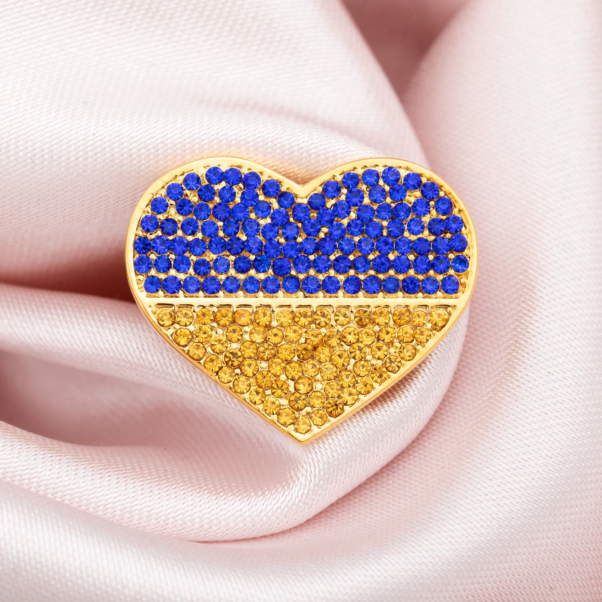 We Stand United With Ukraine Gold Plated Pin - Aaria Tees Aaria Tees