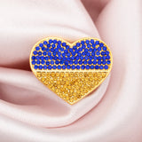 We Stand United With Ukraine Gold Plated Pin - Aaria Tees Aaria Tees