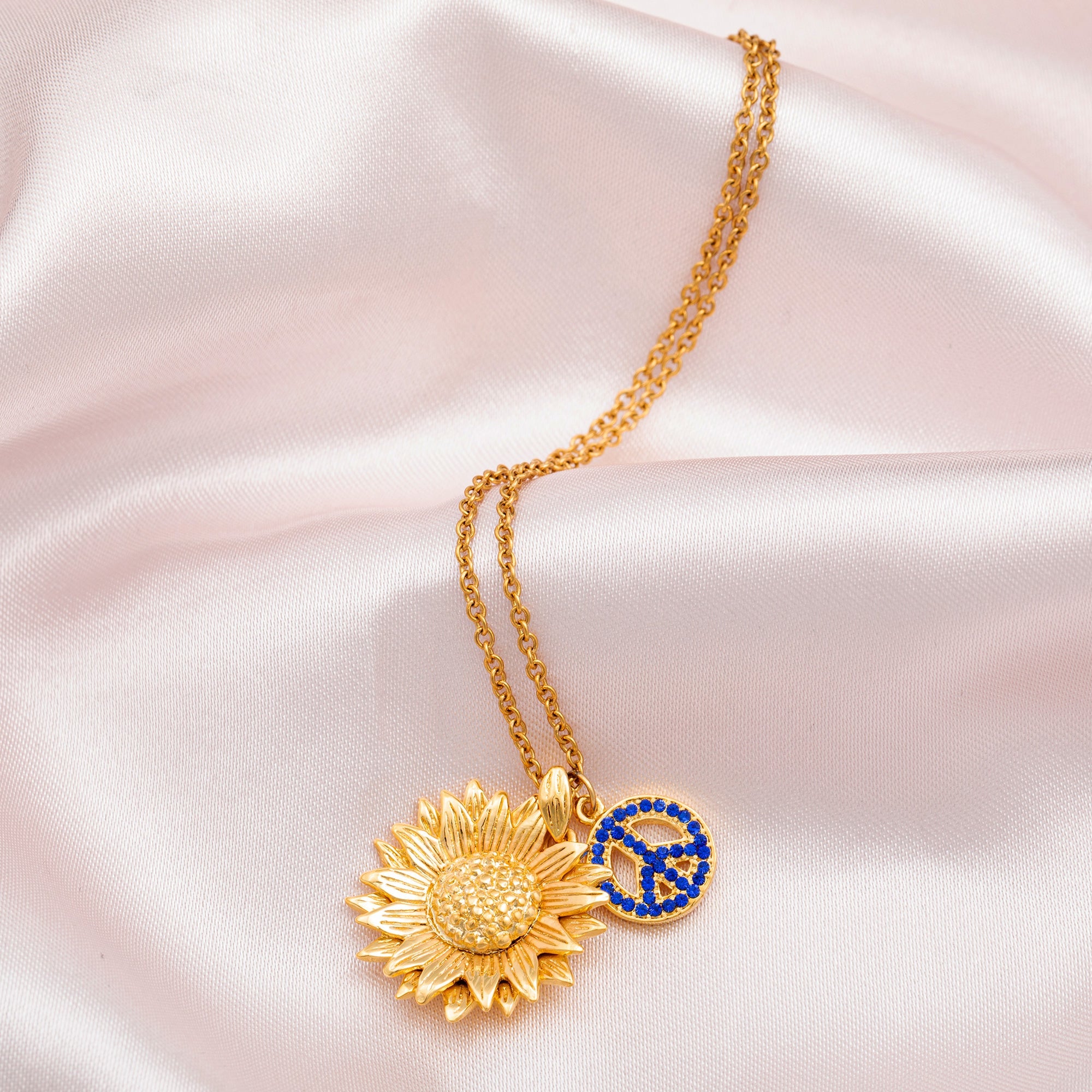 Peace For Ukraine Gold Plated Necklace - Aaria Tees Aaria Tees