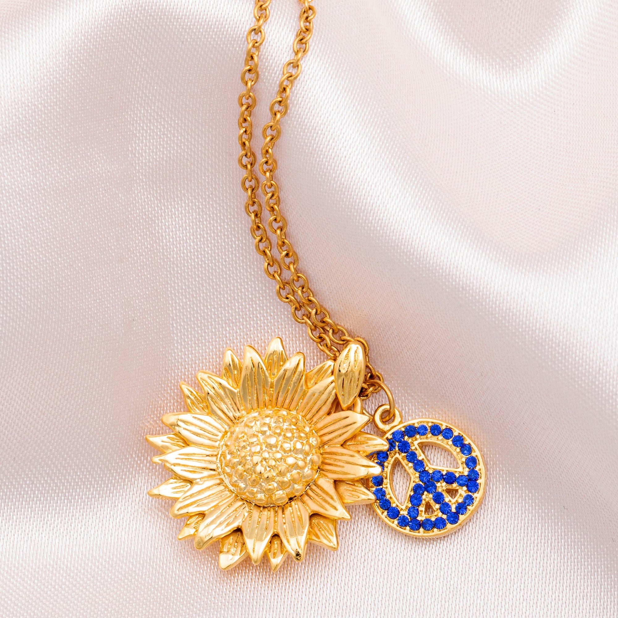 Peace For Ukraine Gold Plated Necklace - Aaria Tees Aaria Tees