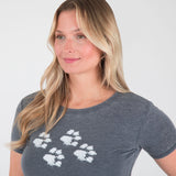 Walking Paws Ruched Short Sleeve Tee - Aaria Tees Aaria Tees
