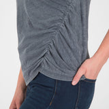 Walking Paws Ruched Short Sleeve Tee - Aaria Tees Aaria Tees