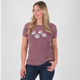 Walking Paws Ruched Short Sleeve Tee - Aaria Tees Aaria Tees