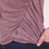 Walking Paws Ruched Short Sleeve Tee - Aaria Tees Aaria Tees