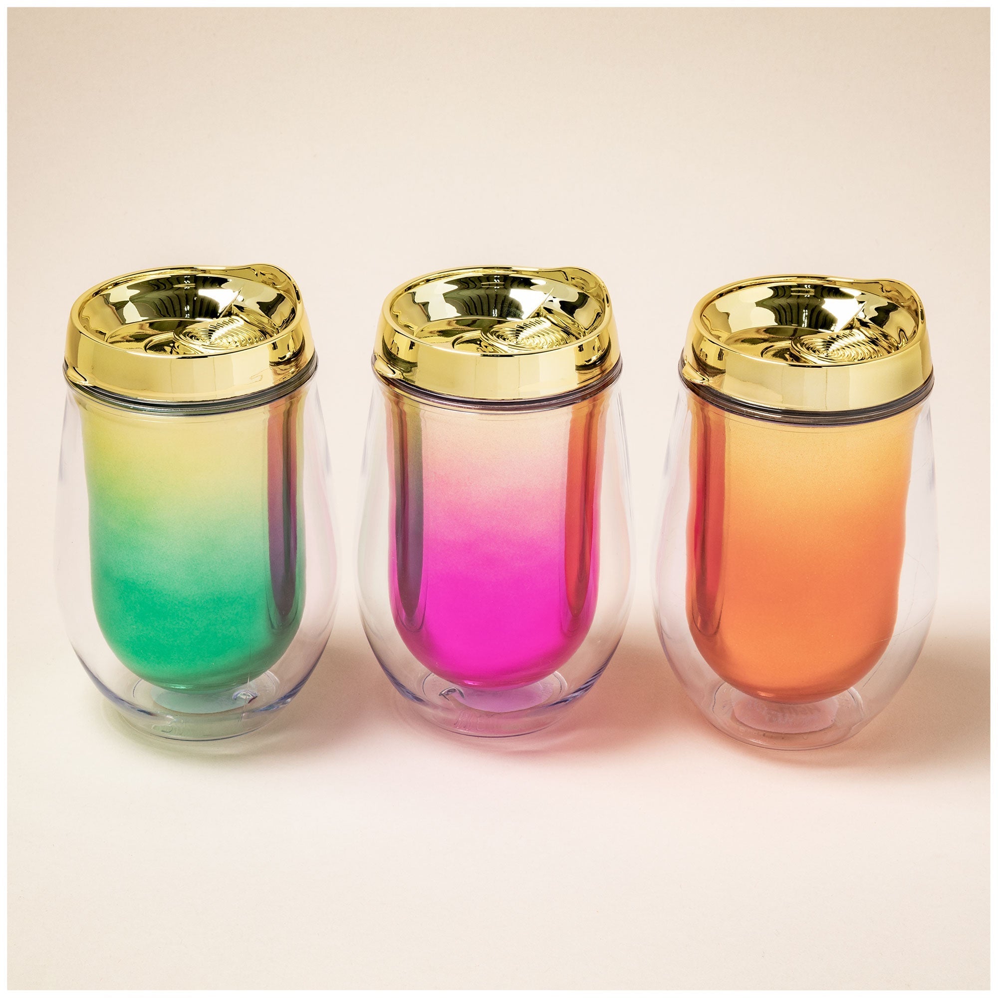 Metallic Ombre Stemless Wine Tumbler - Aaria Tees Aaria Tees