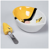 Bee Gnome Ceramic Bowl & Spreader Set - Aaria Tees Aaria Tees