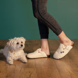 Paw Print Plush Sherpa Fleece Clog Slippers - Aaria Tees Aaria Tees