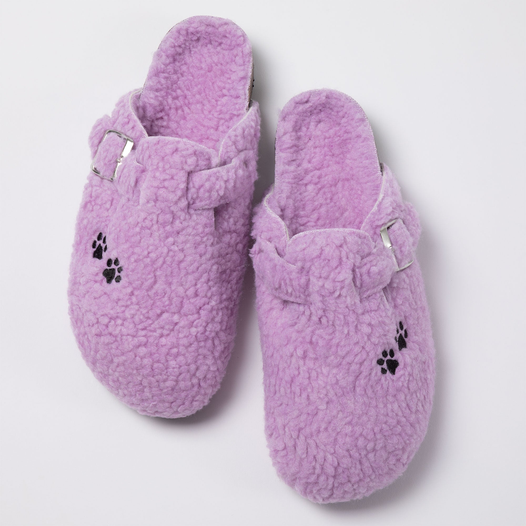 Paw Print Plush Sherpa Fleece Clog Slippers - Aaria Tees Aaria Tees