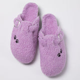 Paw Print Plush Sherpa Fleece Clog Slippers - Aaria Tees Aaria Tees