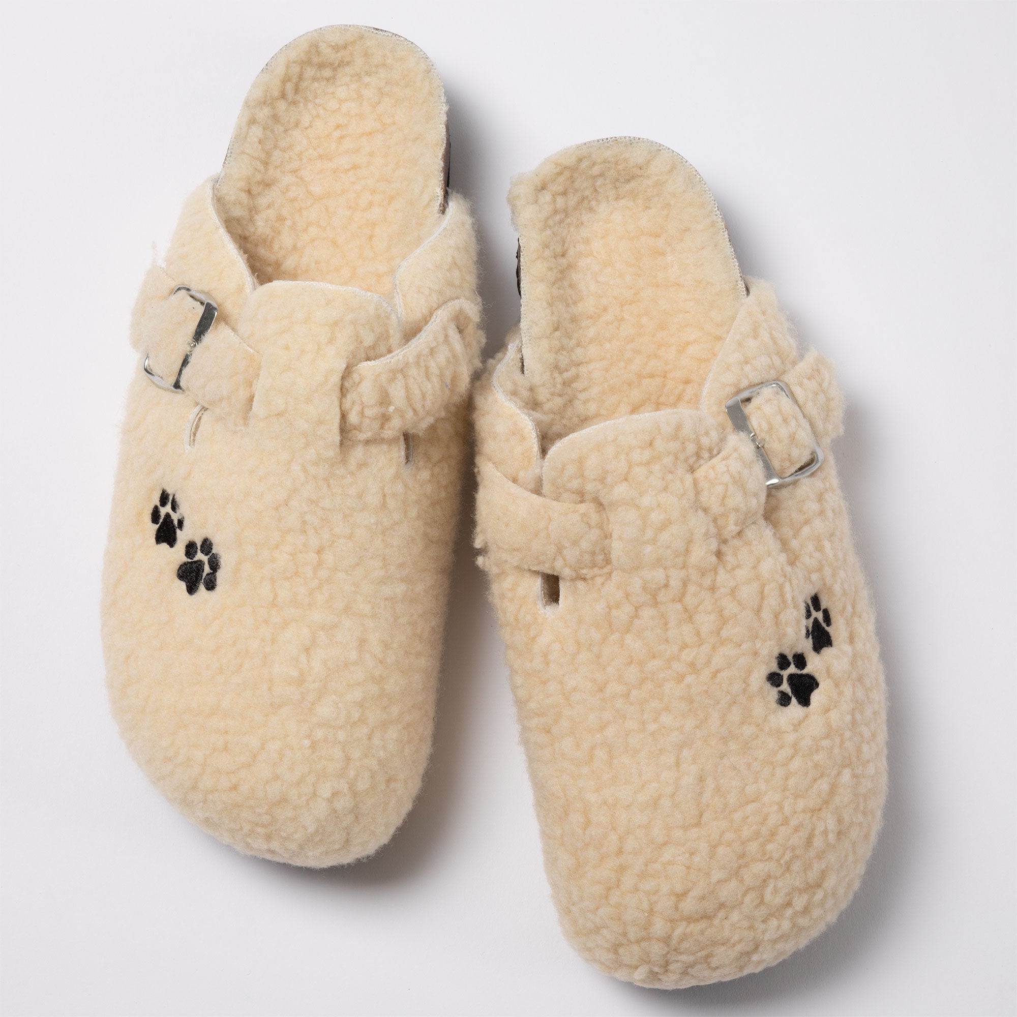 Paw Print Plush Sherpa Fleece Clog Slippers - Aaria Tees Aaria Tees