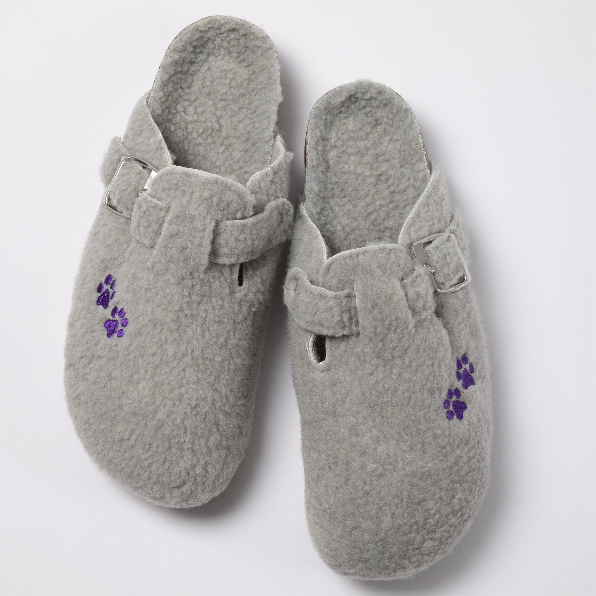 Paw Print Plush Sherpa Fleece Clog Slippers - Aaria Tees Aaria Tees