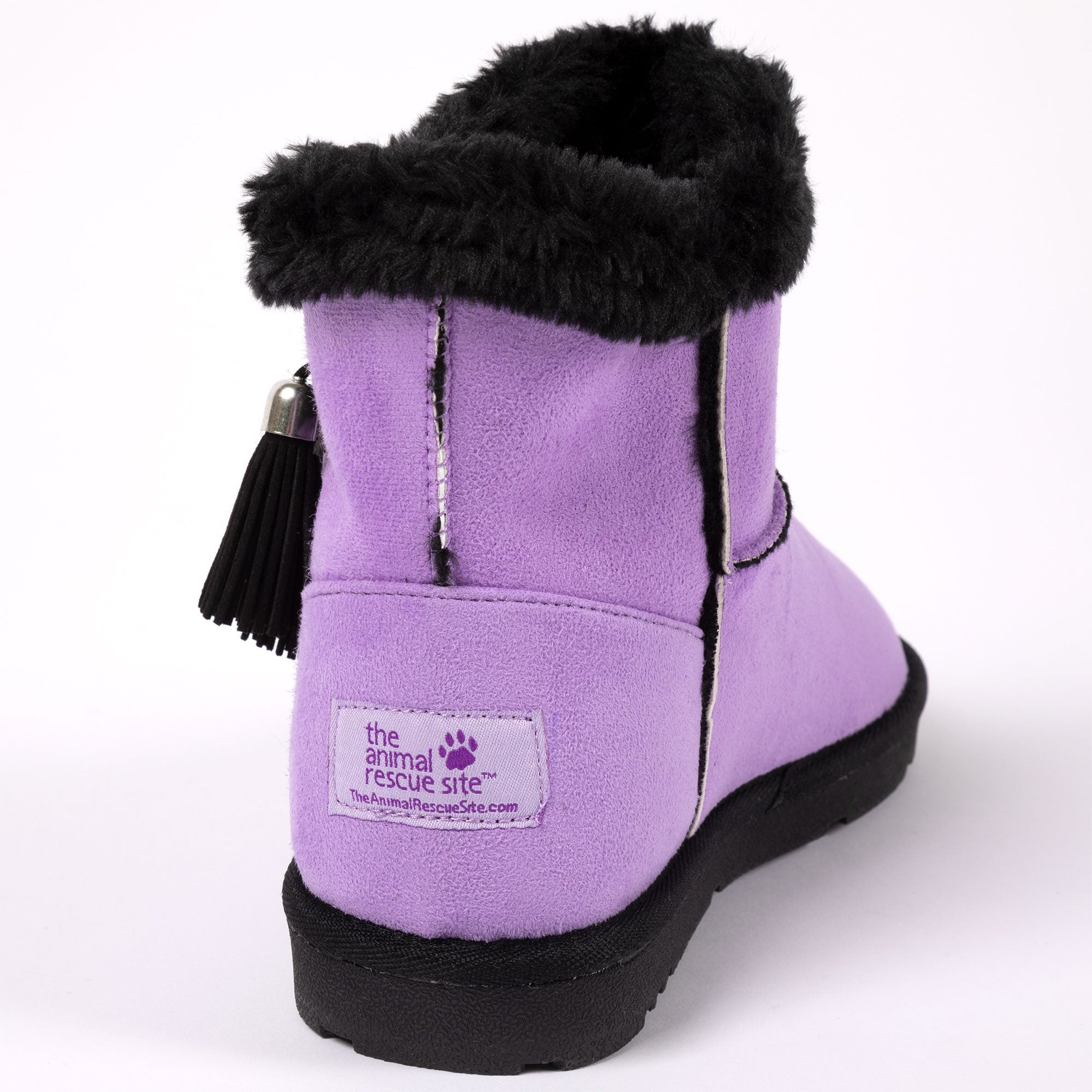 Paw Print Faux Suede Boots With Tassels - Aaria Tees Aaria Tees