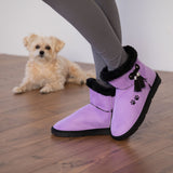 Paw Print Faux Suede Boots With Tassels - Aaria Tees Aaria Tees