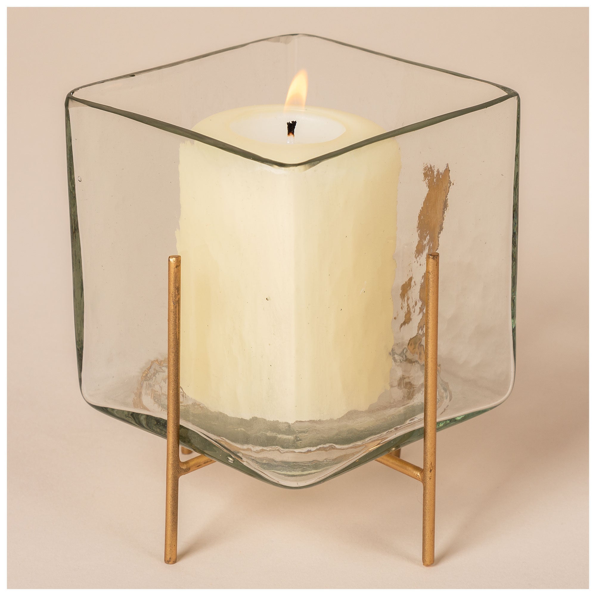 Square Glass Tea Light Holder - Aaria Tees Aaria Tees
