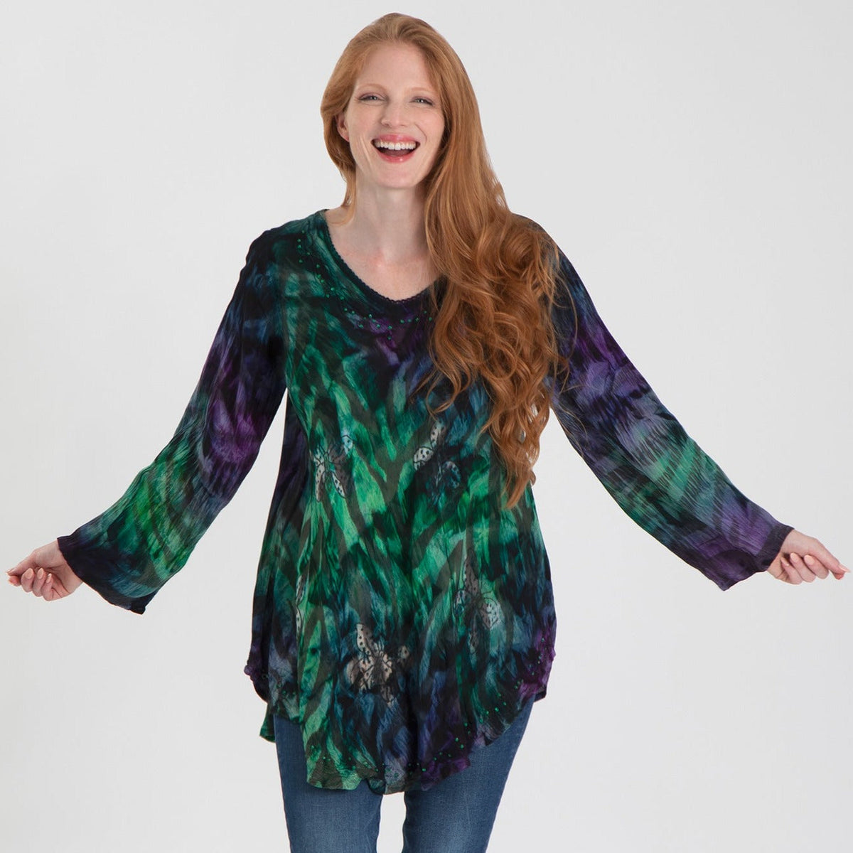 Peruvian Wings Long Sleeve Tunic - Aaria Tees