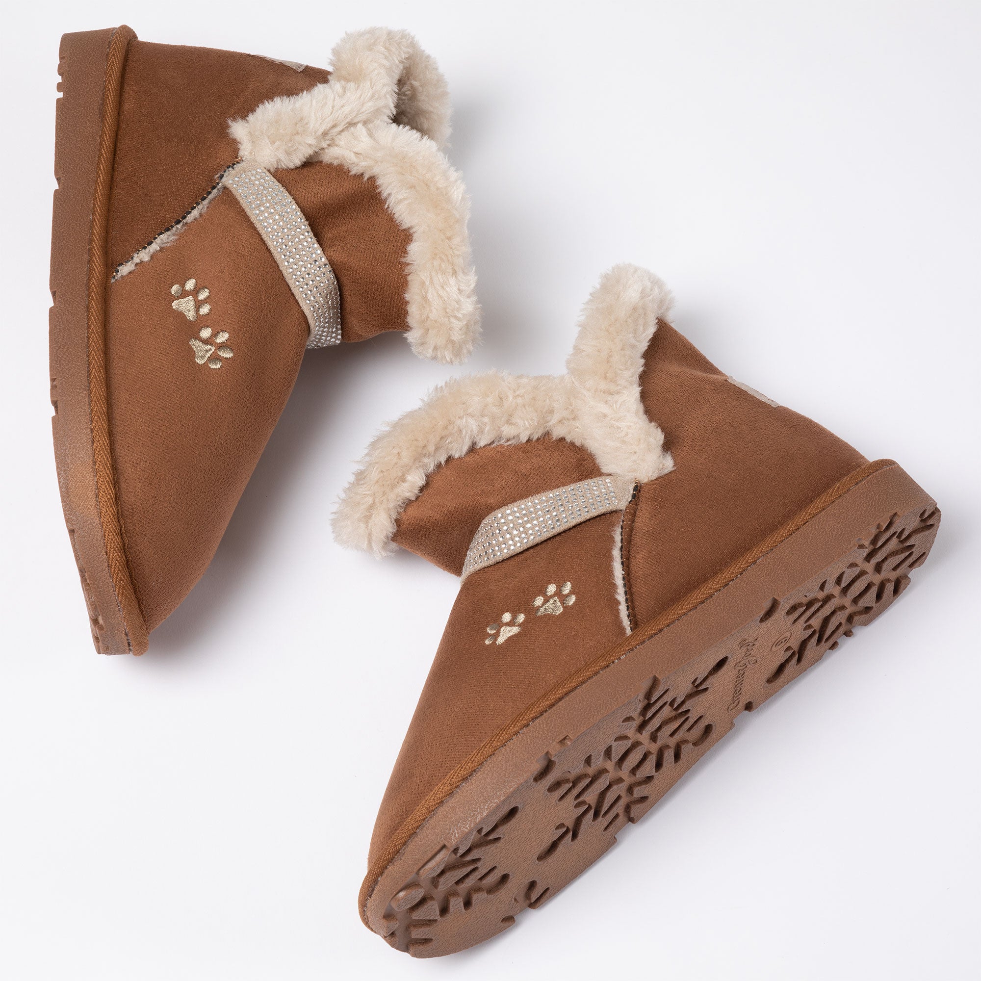 Paw Print Faux Suede Ankle Boots - Aaria Tees Aaria Tees