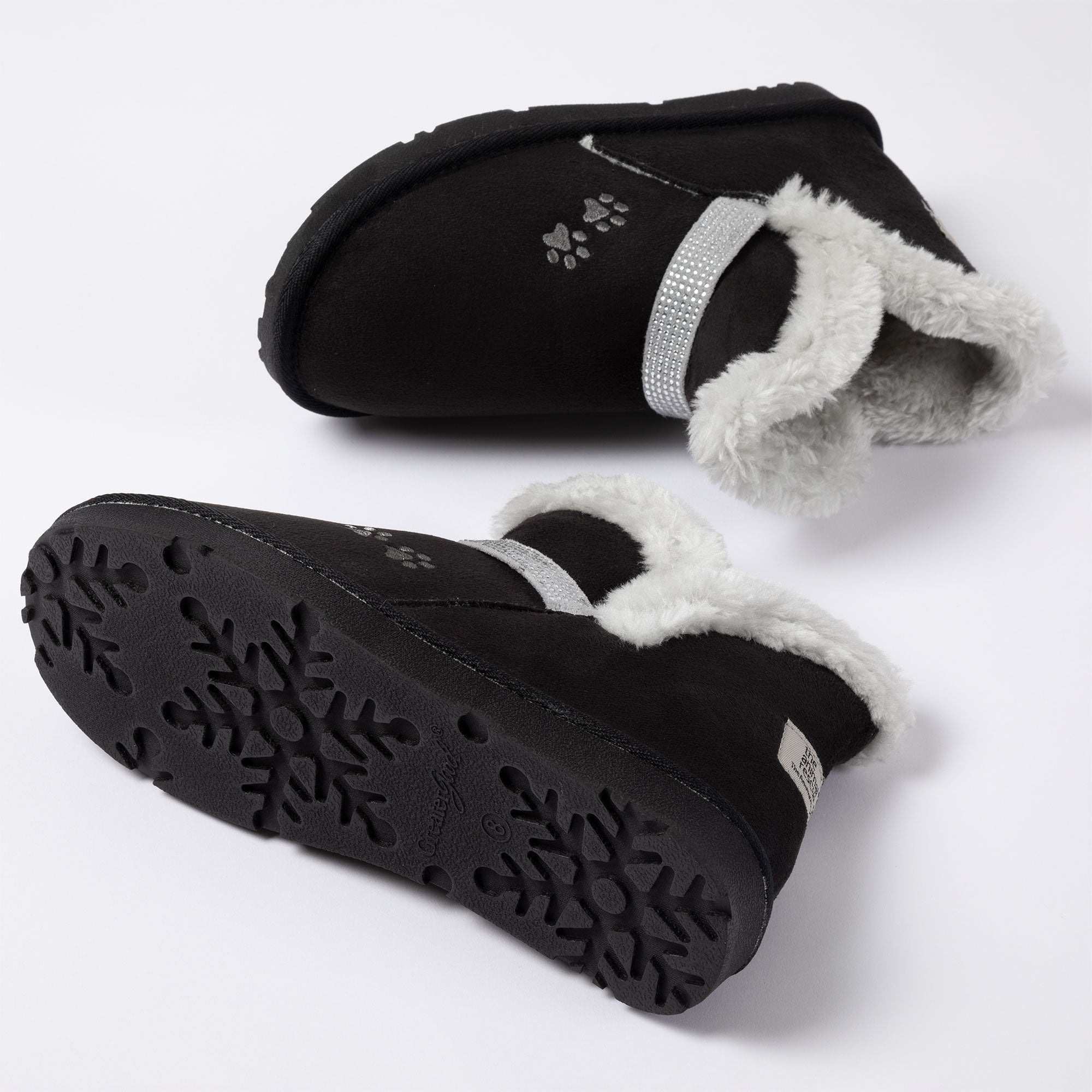 Paw Print Faux Suede Ankle Boots - Aaria Tees Aaria Tees