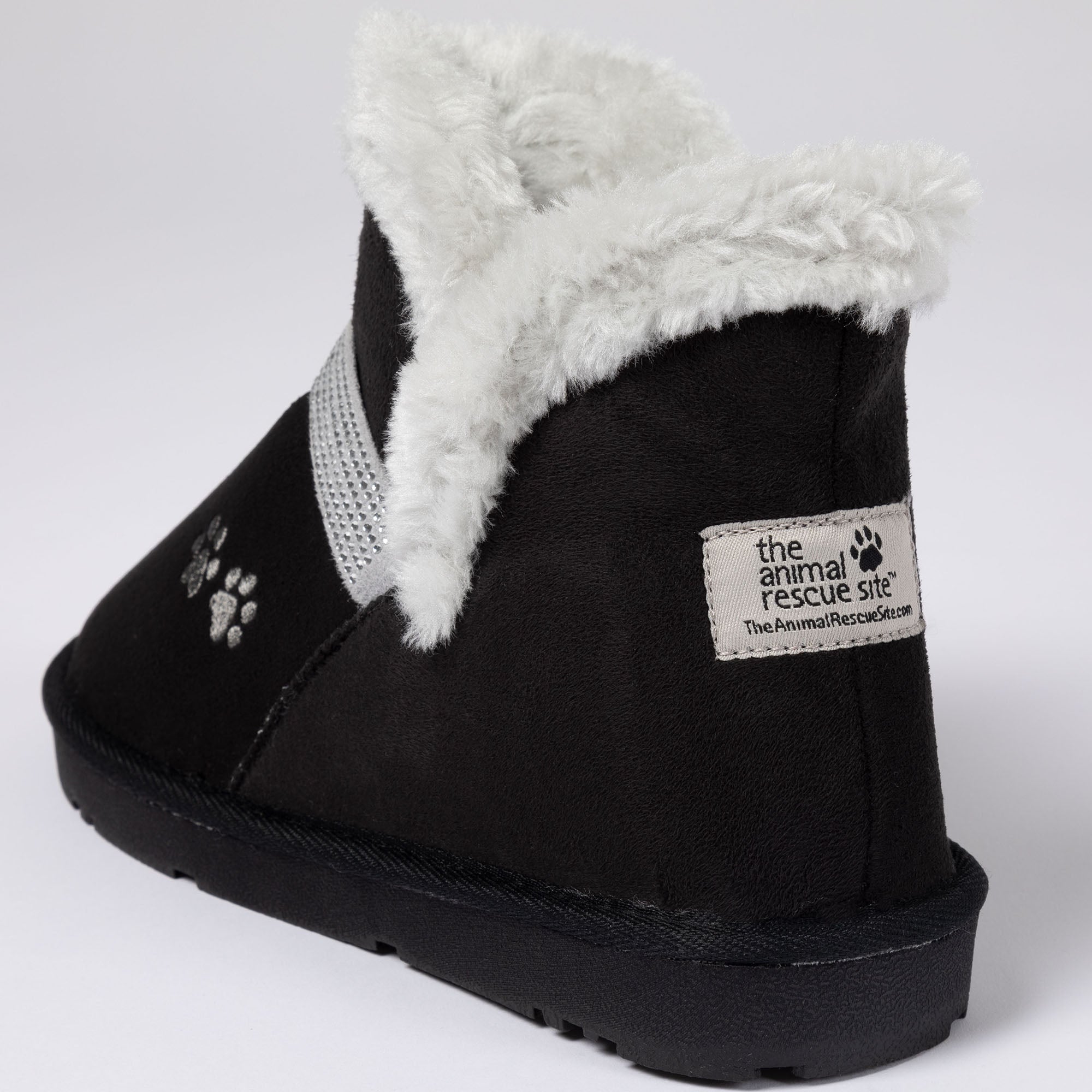 Paw Print Faux Suede Ankle Boots - Aaria Tees Aaria Tees
