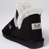 Paw Print Faux Suede Ankle Boots - Aaria Tees Aaria Tees