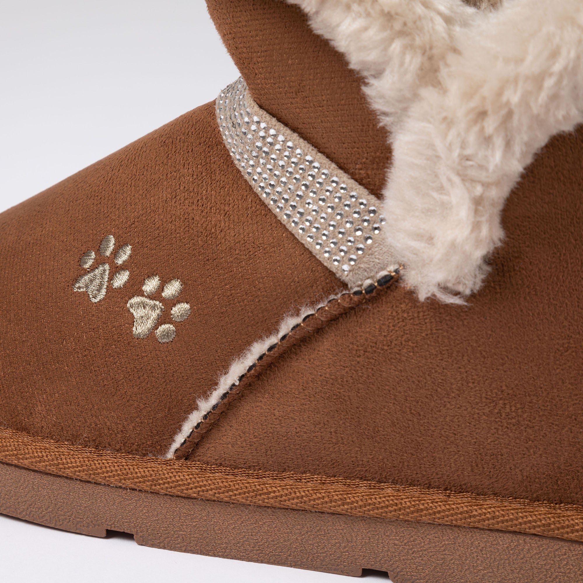 Paw Print Faux Suede Ankle Boots - Aaria Tees Aaria Tees
