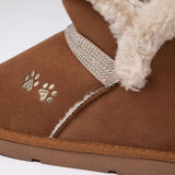 Paw Print Faux Suede Ankle Boots - Aaria Tees Aaria Tees