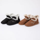 Paw Print Faux Suede Ankle Boots - Aaria Tees Aaria Tees