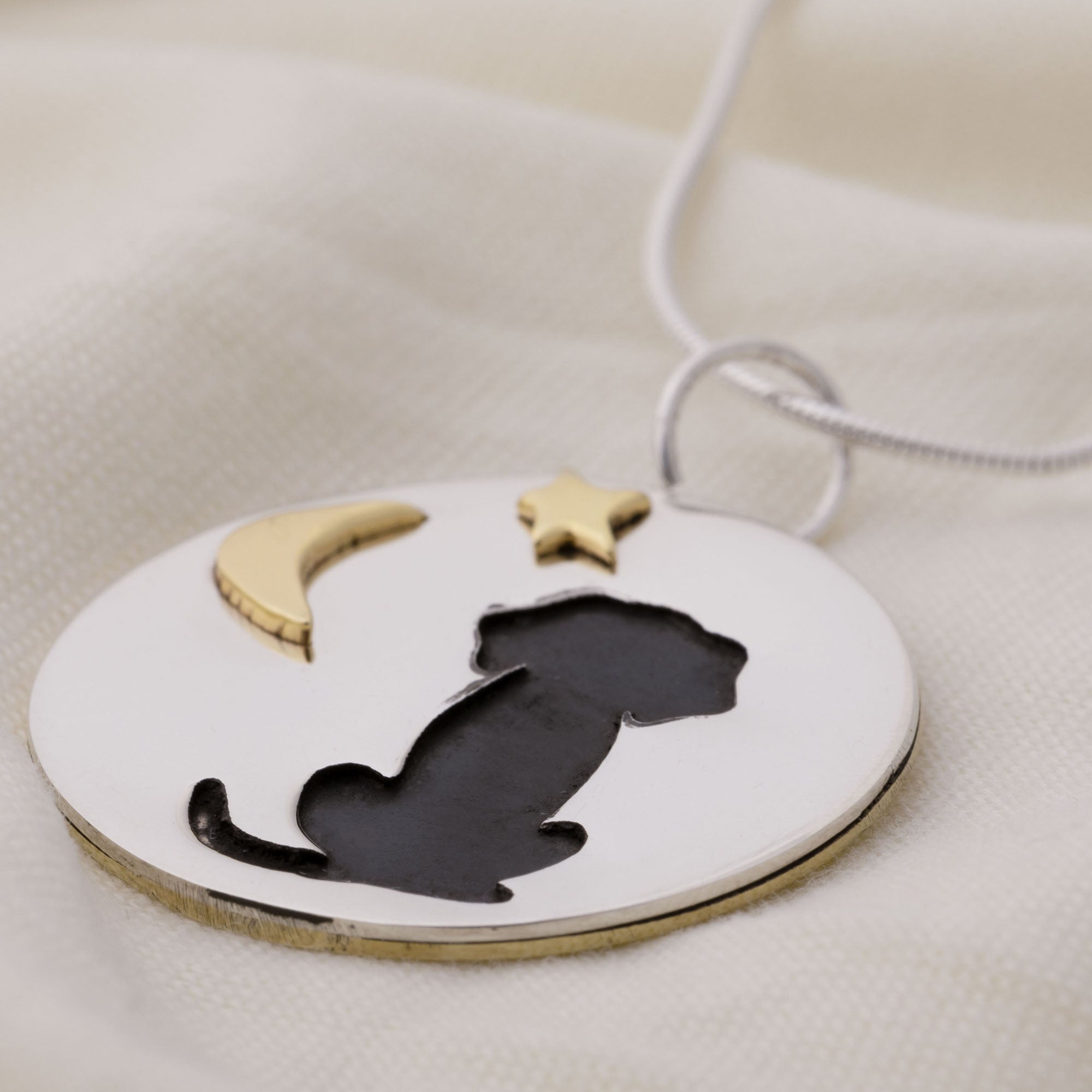 Cute Dog Moonlight Sterling Necklace - Aaria Tees Aaria Tees