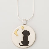 Cute Dog Moonlight Sterling Necklace - Aaria Tees Aaria Tees
