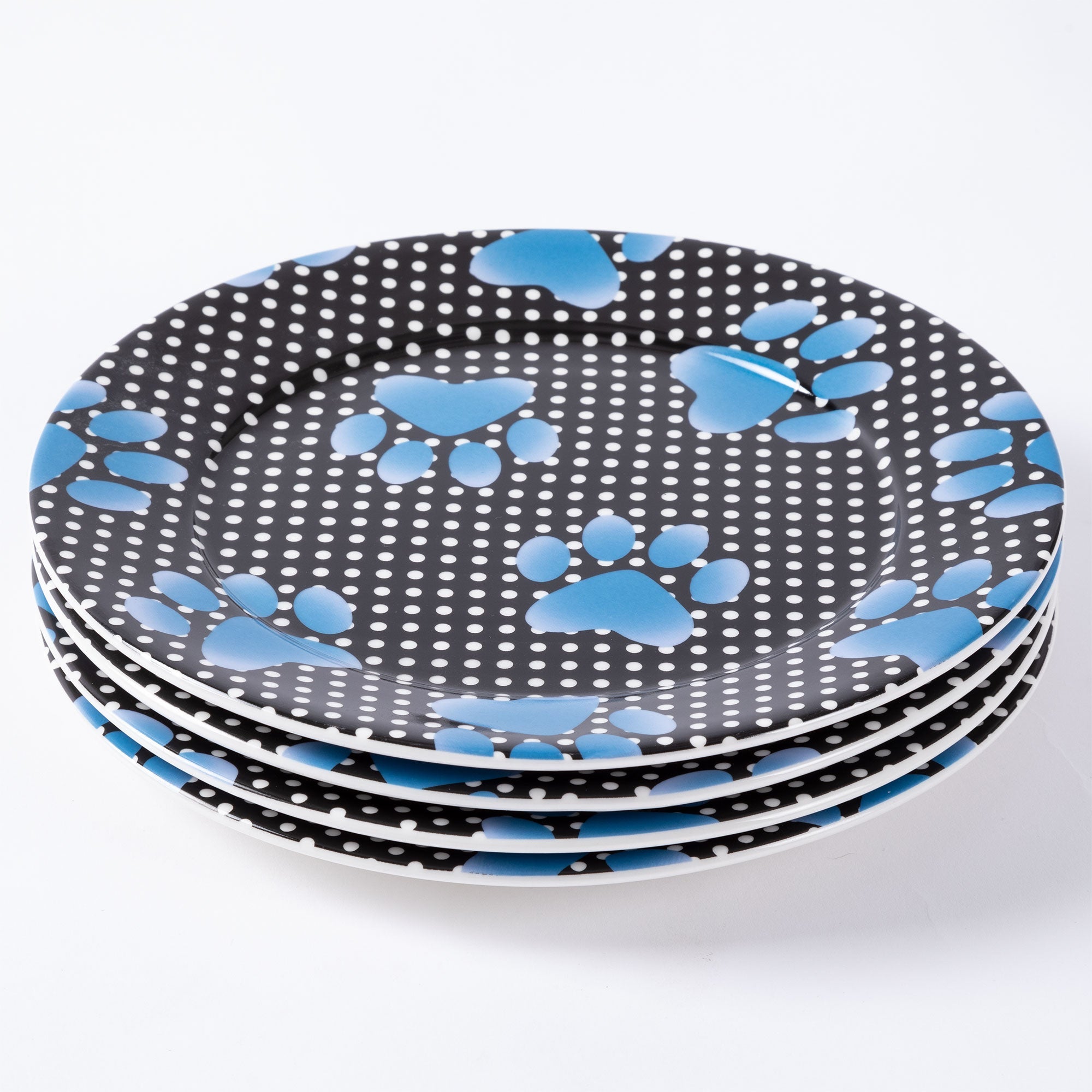 Paw Print Salad Plates - Set of 4 - Aaria Tees Aaria Tees