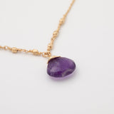 Gold Filled Necklace with Gemstone - Aaria Tees Aaria Tees