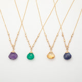 Gold Filled Necklace with Gemstone - Aaria Tees Aaria Tees