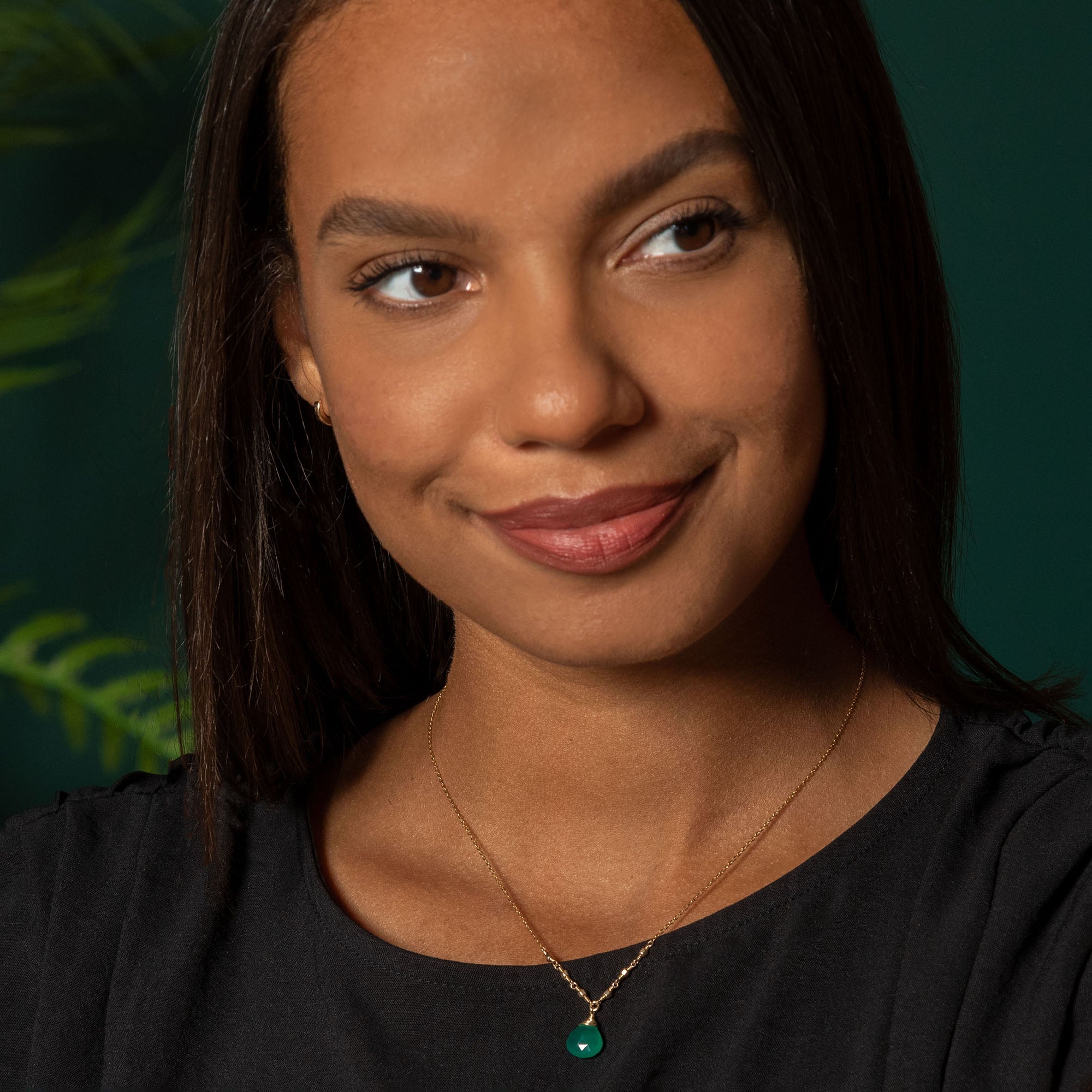 Gold Filled Necklace with Gemstone - Aaria Tees Aaria Tees