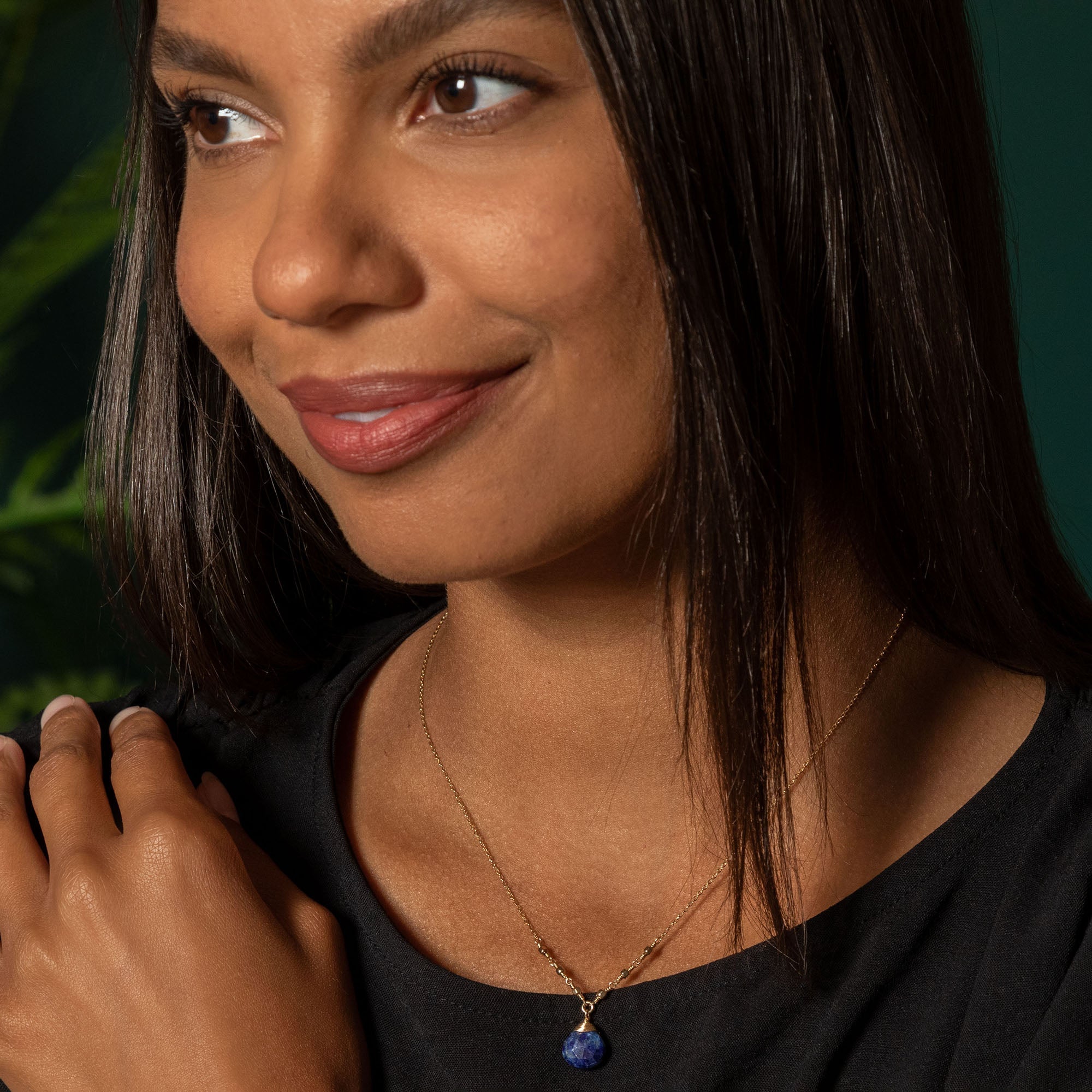 Gold Filled Necklace with Gemstone - Aaria Tees Aaria Tees