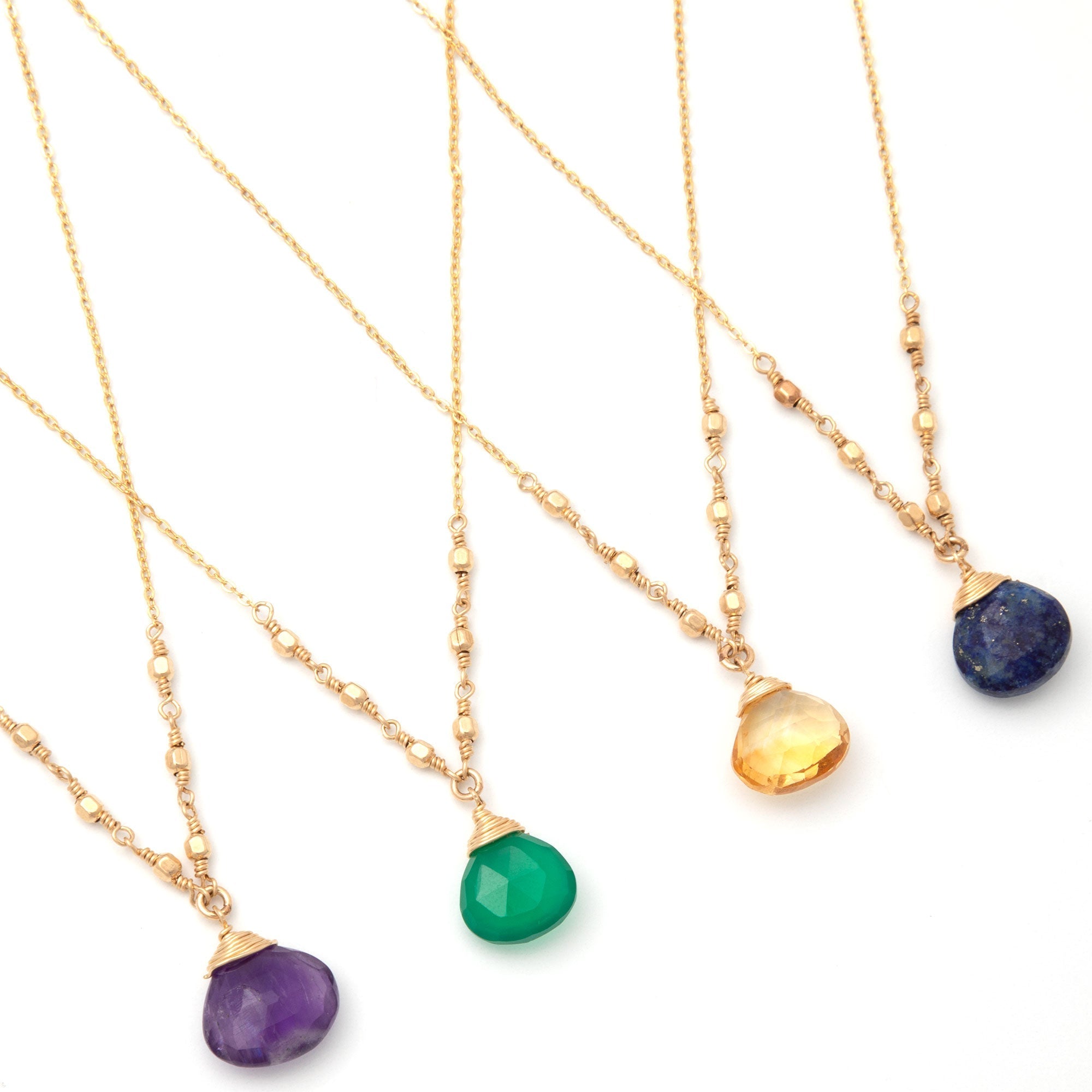 Gold Filled Necklace with Gemstone - Aaria Tees Aaria Tees
