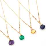 Gold Filled Necklace with Gemstone - Aaria Tees Aaria Tees