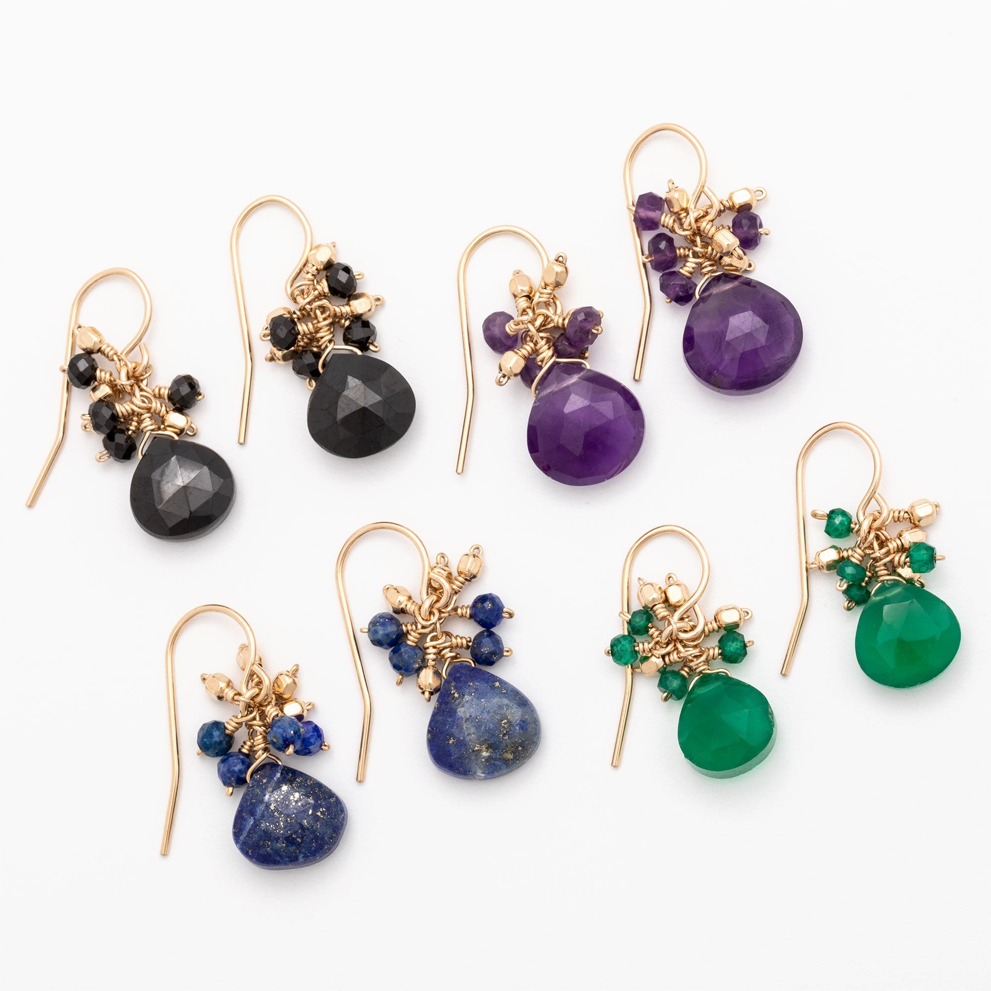 Faceted Gemstone Gold Filled Earrings - Aaria Tees Aaria Tees