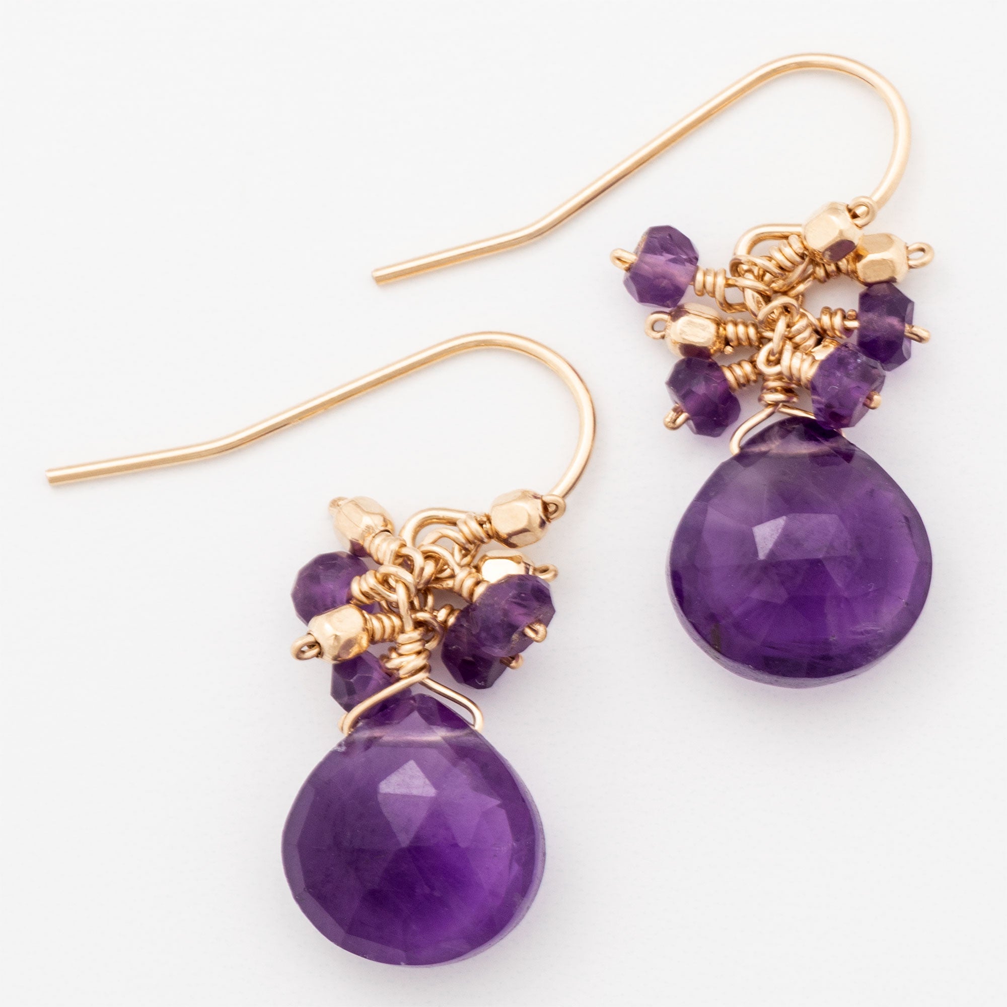 Faceted Gemstone Gold Filled Earrings - Aaria Tees Aaria Tees