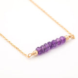 Gemstone Bar Gold Filled Necklace - Aaria Tees Aaria Tees