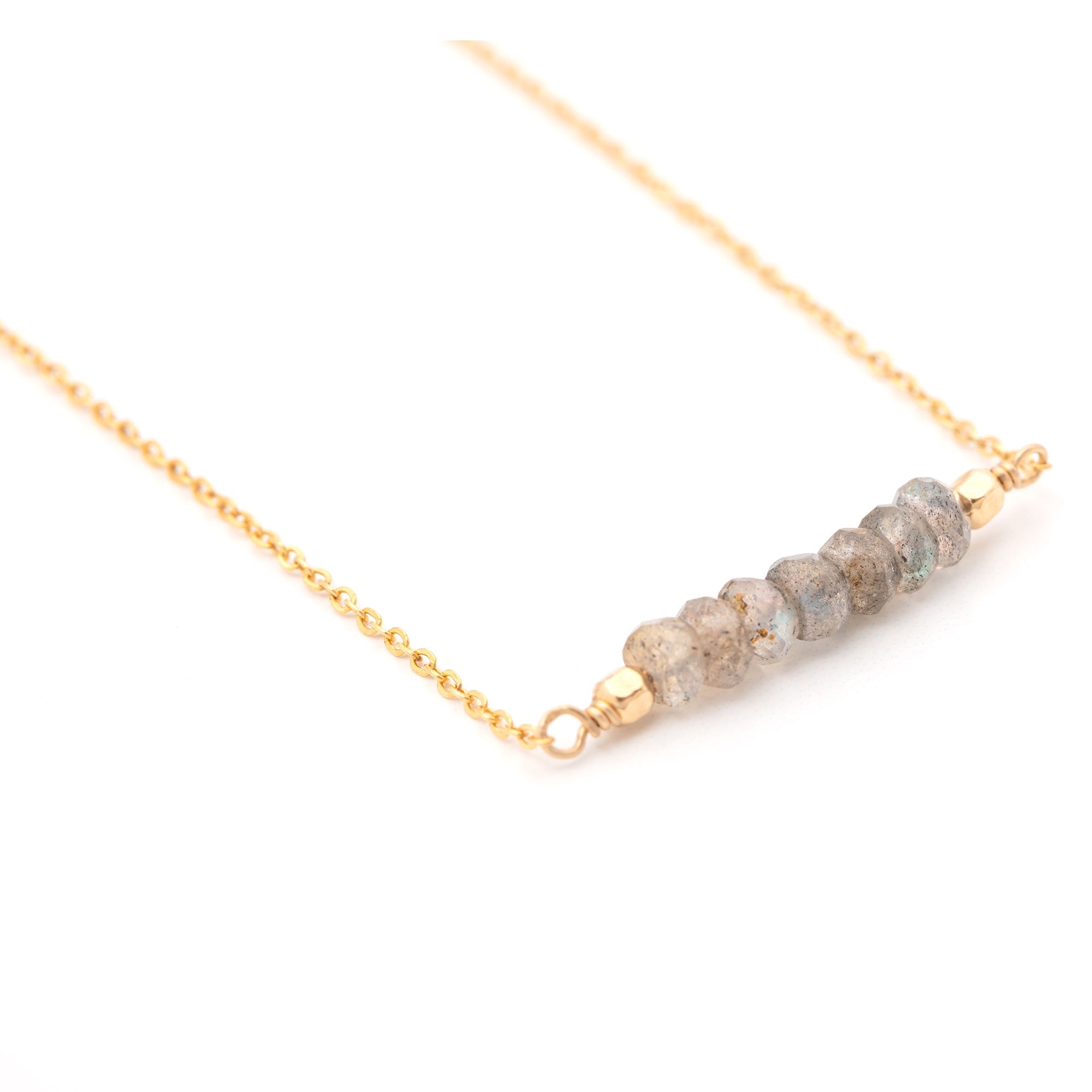 Gemstone Bar Gold Filled Necklace - Aaria Tees Aaria Tees