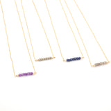 Gemstone Bar Gold Filled Necklace - Aaria Tees Aaria Tees