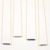 Gemstone Bar Gold Filled Necklace - Aaria Tees Aaria Tees
