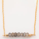 Gemstone Bar Gold Filled Necklace - Aaria Tees Aaria Tees