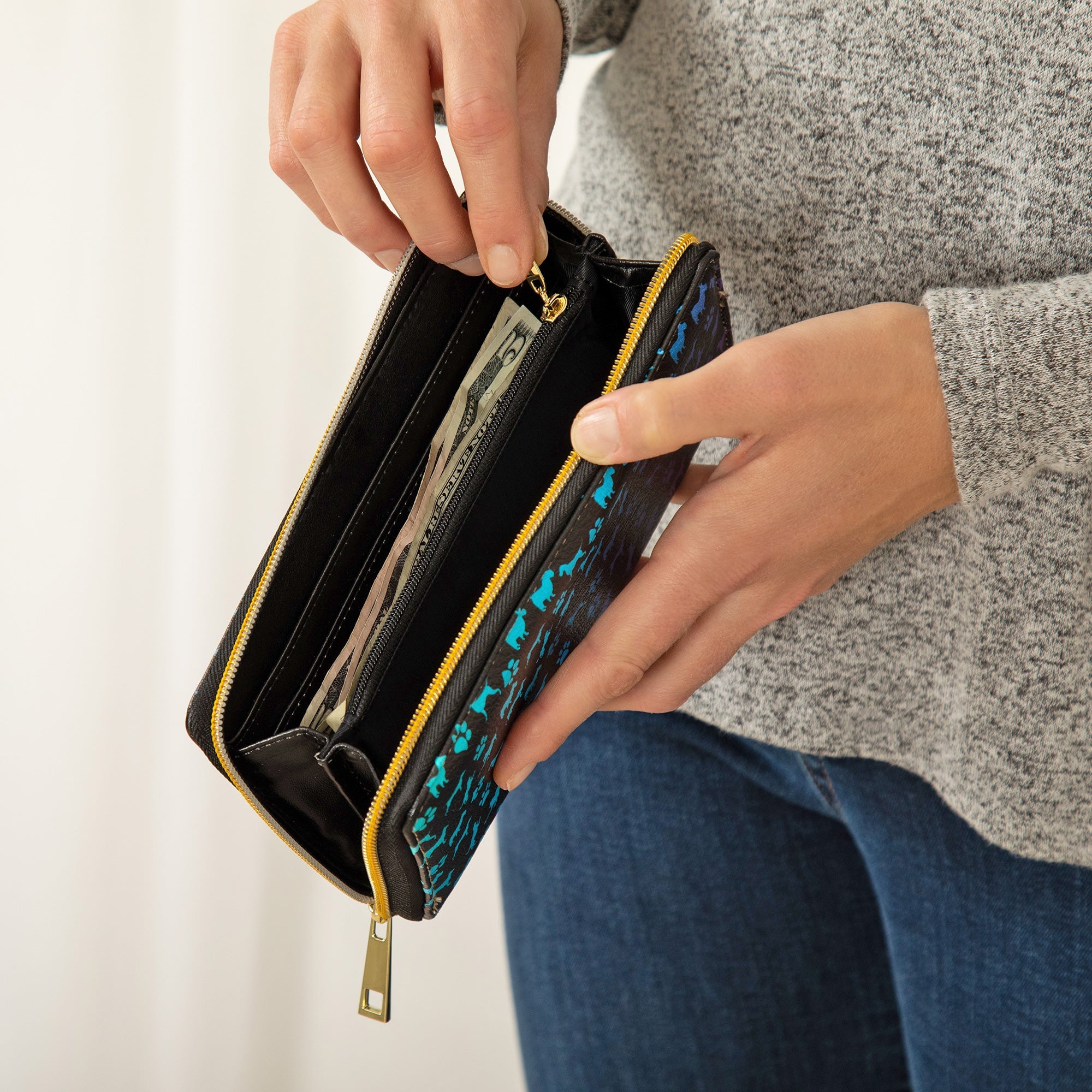 Rainbow Pets Zip Around Wallet - Aaria Tees Aaria Tees